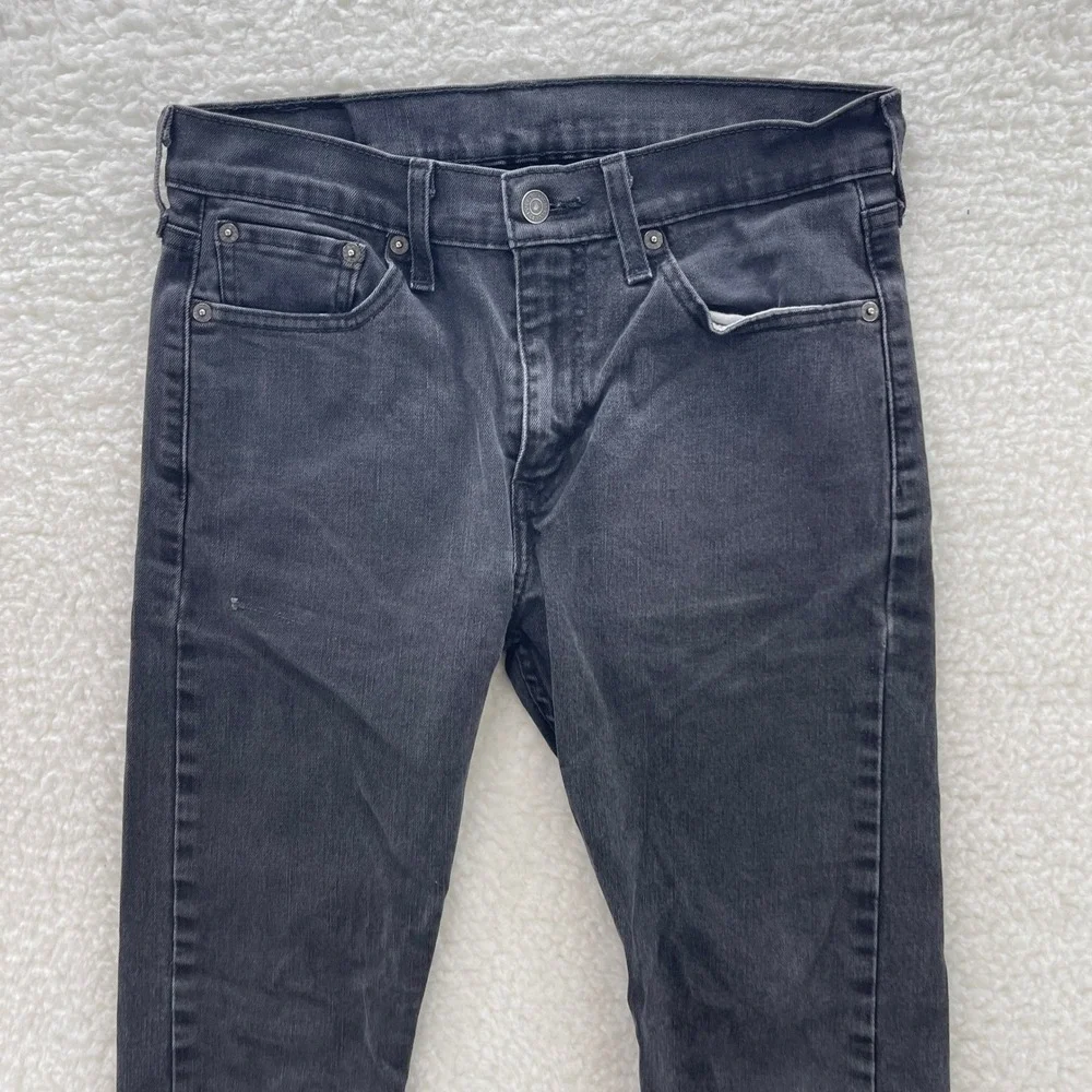 Levis Jeans Mens 30x29 Black 510 Skinny Stretch Denim Grunge Goth Minimalist